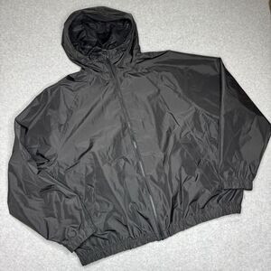 H&M Windbreaker Jacket Adult XL Black Hooded Windproof Coat